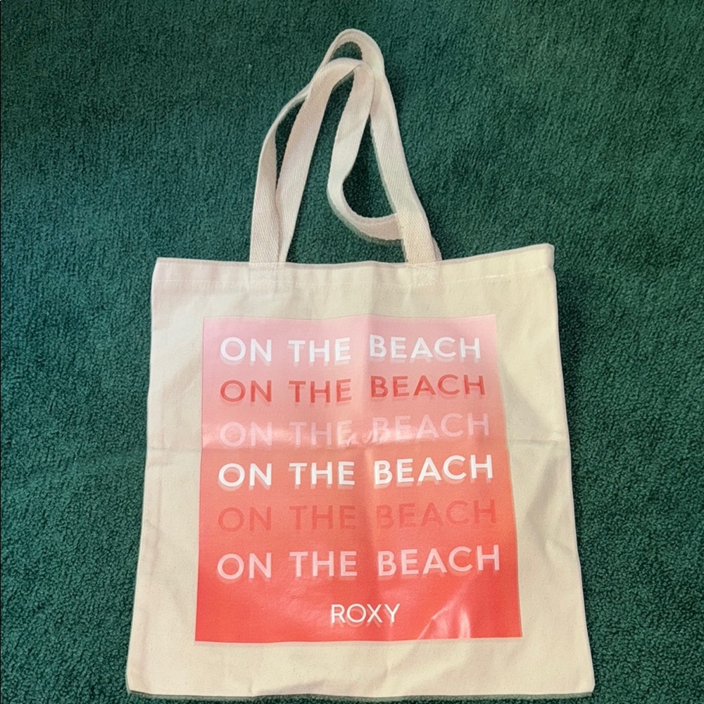 Roxy Cream and Pink On the Beach Tote Bag